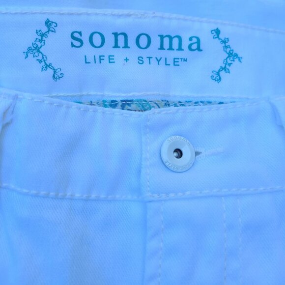 Sonoma Modern Capri White Cuffed Jeans size 6 - Picture 2 of 11